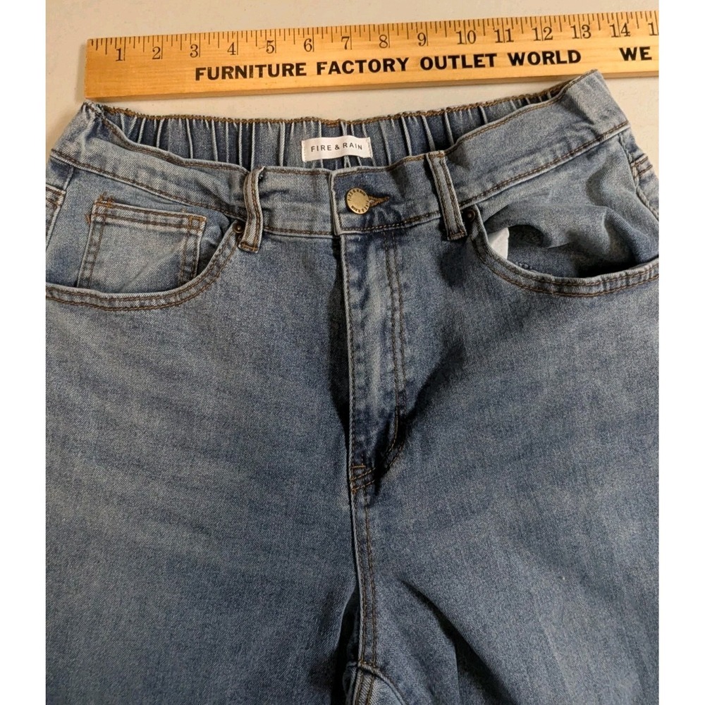 FIRE & RAIN Wide Leg Jeans Womens Size 9 Denim High Rise Stretch Medium Wash - Picture 6 of 15